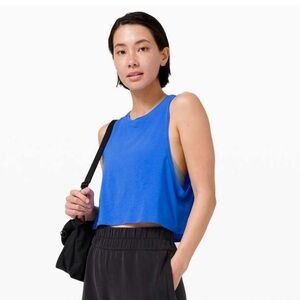 Lululemon Cut Back Crop Tank Blue